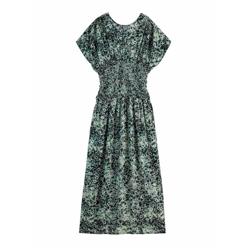 Scotch & Soda Printed Modal Smock Waist Maxi Dress image number 0